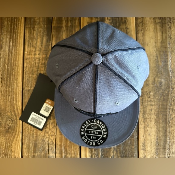 Harley Davidson Size 7 3/8 (L) Fitted Woven Adult BB Cap Hat Brand New - Picture 3 of 8
